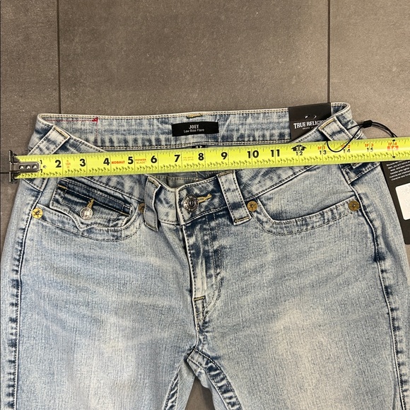 True Religion Light Wash , Low Rise, Crochet ,Joey Flare Jeans - Picture 8 of 13